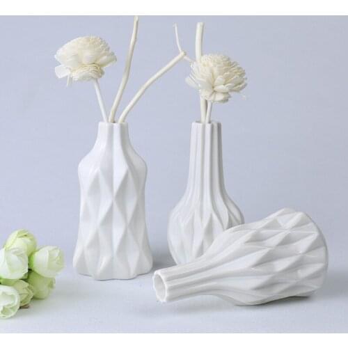 The origami Vases Ceramic Tabletop big Vase Home Decoration vase Fashion Modern european style Flower vase White/Green/Blue