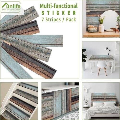 Yjj 21x100cmx7pcs American Retro Old Wooden Peel&Stick Kitchen Bathroom Waterproof Tile Sticker Stair DIY Wall Sticker Stickers