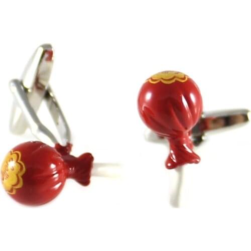Lollipop Cufflinks Novelty Red Color Candy Lollipop Cuff Links Fathers Day Gift Cuff Links Birthday Gifts Cuff Links