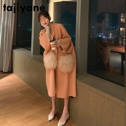 Tajiyane Winter Coat Women Cashmere Woman Jackets 100% Wool Coat Female Womens Coats and Jackets Beach Wool Pocket Xg9810 WPY675
