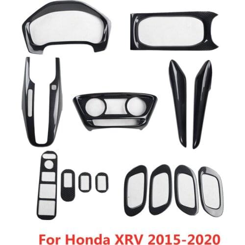 1 Set Carbon Fiber Printed Car Interior Styling Steering Wheel Gear Moulding Tirm for Honda XRV 2015 2016 2017 2018 2019 2020