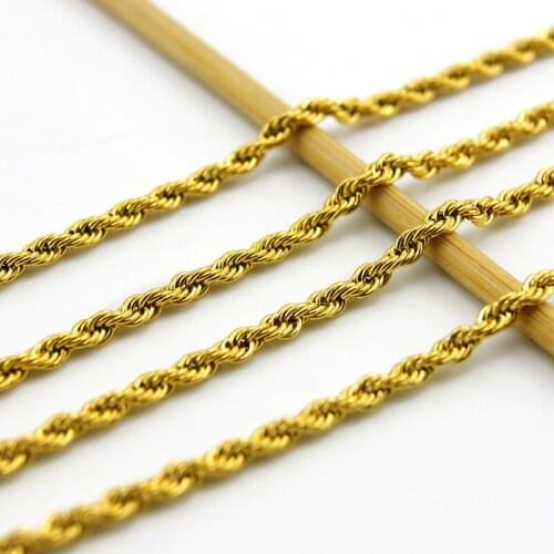 10pcs DIY JEWELRY Singapore Twisted Rope Mens Chains Necklace Stainless Steel Necklaces Acero Inoxidable Cadenas Wholesale