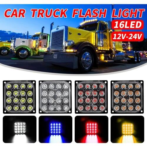 16LED Fso Flashes 12V-24V Flashing Light Marker Strobe Lights fso Flash Square Emergency Auto Forklift Truck Lights Stroboscopes