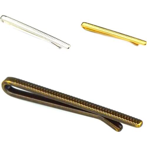20pcs/lot Slim Copper Tie Clips Tie Pin Necktie Bars Gold/Silver Retro Bronze Plating Mens Jewelry Accessory Wholesale Mixorder