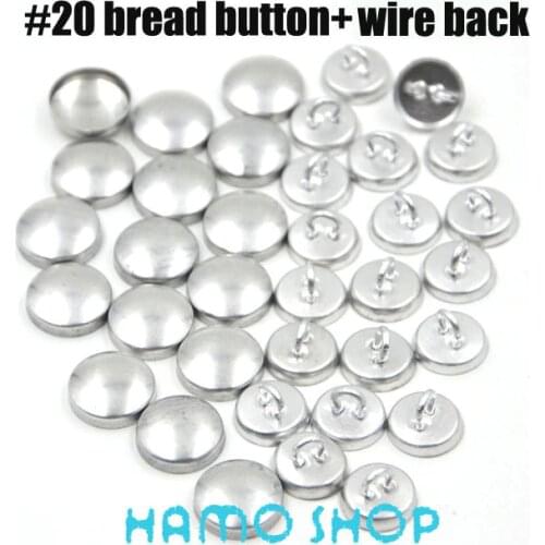 200 Sets/lot #20 1.15cm/11.5mm Bread Shape Round Fabric Covered Cloth Button Cover Metal Jewelry Accessories Free Shipping