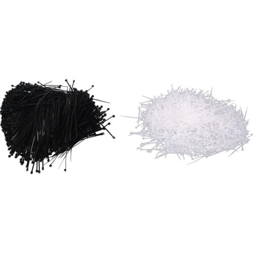 2000 Pcs Cable Tie: 1000 Pcs Nylon Fastener Packaging Electrical Cable Tie Black 10cm Long & 1000 Pcs White Plastic Cable Zip Ti