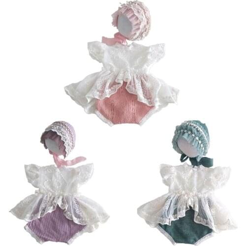 3 Pcs/set Newborn Photography Props Baby Bonnet Pants Clothes Set Photo Clothing P31B
