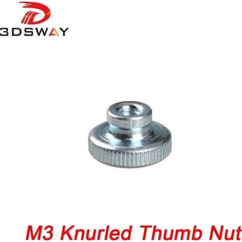 3DSWAY 10pcs/lot 3D Printer Heated Bed Leveling Nut Z-axis Leveling Nut M3 Knurled Thumb Nut for Makerbot Prusa I3 Printer
