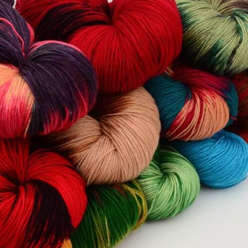 5pcs 48g acrylic yarn dyed with thick hooks and slippers woven with thread for childrens hats and cushion dolls