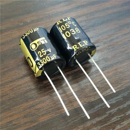 50pcs 3300uF 25V OST RLP Series 16x20mm Low ESR 25V3300uF Aluminum Electrolytic Capacitor