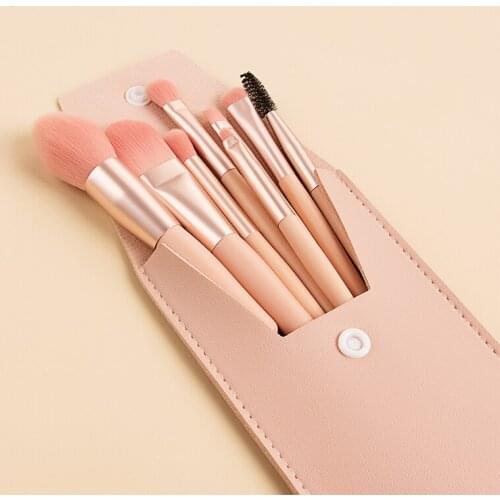 8Pcs Mini Travel Portable Soft Makeup Brushes Set Eye Shadow Foundation Powder Eyelash Lip Concealer Blush Make Up Brush Set
