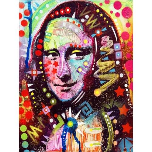 Abstract Mona Lisa Diamond Painting Oil Portrait Round Full Drill Nouveaute DIY Mosaic Embroidery 5D Cross Stitch Home Decor