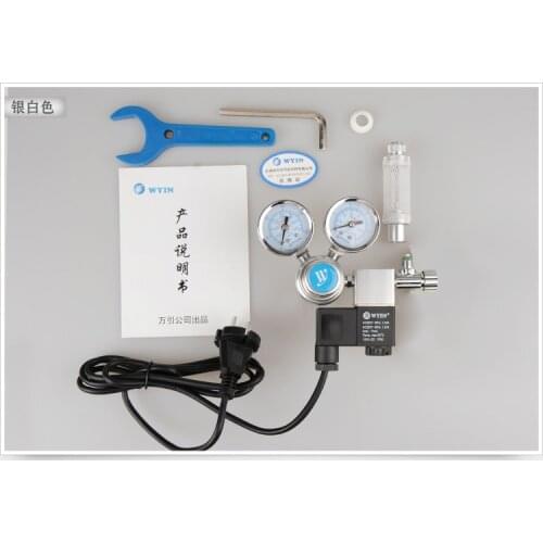 110v 220v Aquarium CO2 Regulator JIS m22-14 W21.8 CGA320 interface check valve bubble counter magnetic solenoid valve