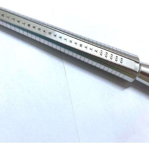 Aluminum Alloy Metal Ring Finger Sizing Sizer Measuring Gauge Mandrel Stick