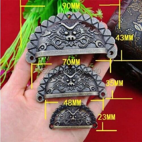 New 1pc 76mm Antique Cabinet Drawer Handles Shell Shake Pulls Bronze Zinc Alloy Furniture Hardware Cabinet Cupboard Closet Knob