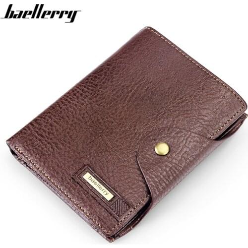Baellerry Large Capacity Men Hasp Wallet Brand Designer Card Holder Passcard Pocket Brown Wallets Male Leather Coin Purse Man