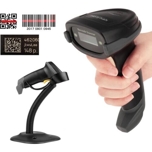 Holyhah A60D Wireless 2 Barcode Scanner A60 1D Laser Bar Code Reader with Stand Continous Automatic Sense PDF417 Mobile Payment