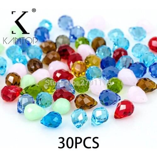 Briolette Pendant Waterdrop AAA crystal beads 7*10mm 30pcs Teardrop glass beads for jewelry making bracelet DIY