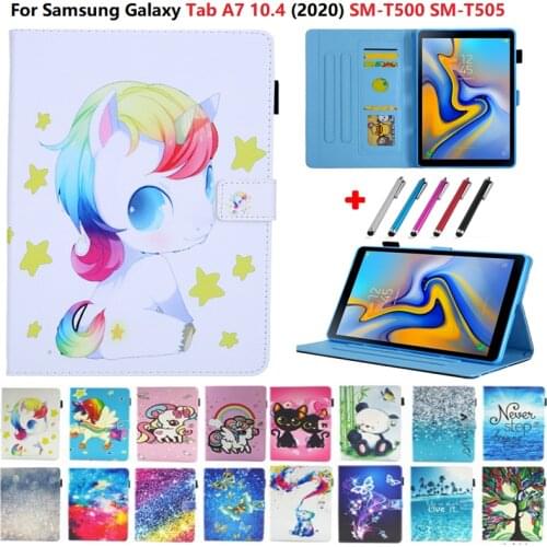 Case For Samsung Galaxy Tab A7 2020 SM-T500 SM-T505 SM-T507 10.4" Cover Tablet Magnetic Folding Stand Shell Cartoon Gift Funda
