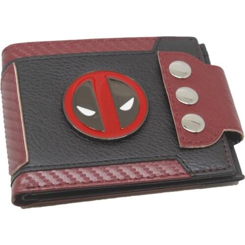 Dead Pool Deadpool New Designer Comic Super Hero Men Women Boys Girls Short Leather Bi Fold Button Wallet Purse Money Holder