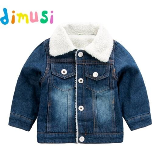 Dimusi Winter denim Jacket boys Jeans Jackets Retro Plus Thick Velvet Denim Jacket kids Tactical warm Windbreaker Jeans Coats