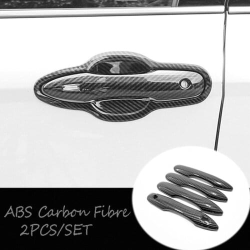 For Toyota Camry 8th 2018 2019 ABS Carbon fibre Car Exterior Door Handle Grab Cover Trim Car styling Accessories 4 Pcs/set