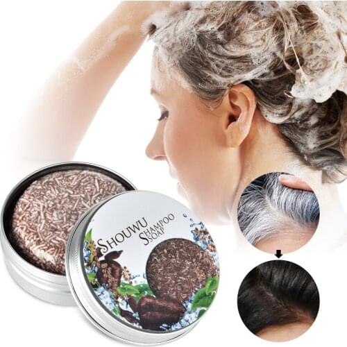 Polygonum Essence Hair Darkening Shampoo Soap Natural Organic Mild Formula Hair Shampoo Gray Hair Reverse Anti Loss Hair Care