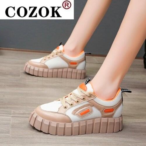 Womans Vulcanized Shoes Canvas Lace-Up Solid Casual Sneakers Thick Bottom Female Skateboard Fashion Plus Size Ladies Footwear