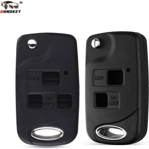Dandkey 10pcs Modified Flip 2/3 Buttons Remote Key Shell For Toyota RAV4 Avalon Echo Prado Tarago Camry Tarago Folding Fob Case
