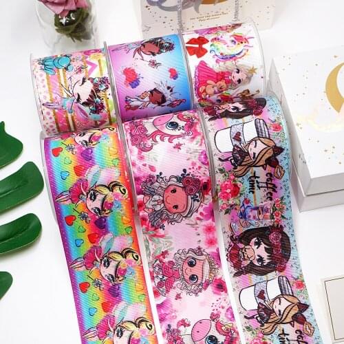 DIY Cartoon Fairy Printed Grosgrain Ribbon For Craft Supplies Sewing Accessories 5 Yards. 36201