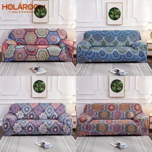 Mandala Elastic Sofa Slipcover Elastic Sofa Covers for Living Room Bedroom Sofa Chair Couch Cover Home Decor 1/2/3/4-seater