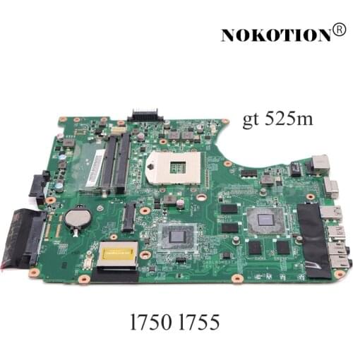 NOKOTION DABLBDMB8E0 A000080820 Main Board For Toshiba satellite L750 L755 Laptop Motherboard HM65 DDR3 GT525M 1GB
