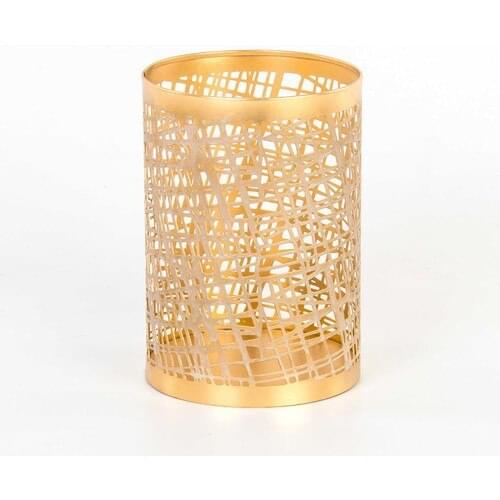 Euro Flora Metal Candle Holder Lantern Gold Color 12x17,5 cm