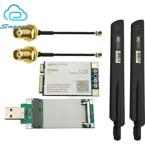 MINI PCIE to USB adapter for quectel EP06-A EP06ALA-512-SGAD LTE Cat module with +IPEX to SMA female pigatil+38dbi 4G antenna