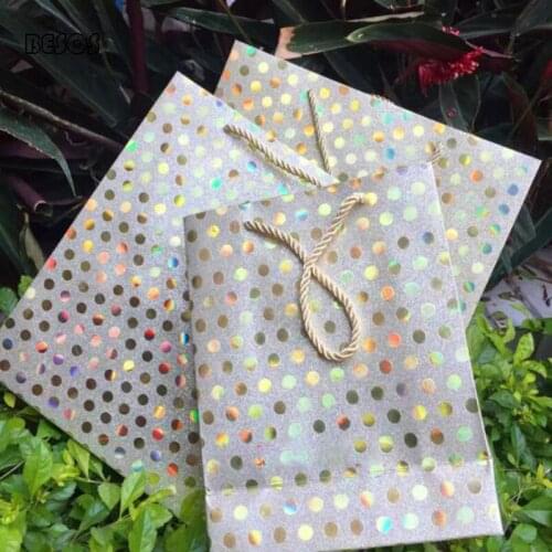 Fashion Large Size Glitter Laser Portable Gift Bag Party Wedding Clothes Flower Doll Red Wine Dress Packaging Handbag Gift Bag