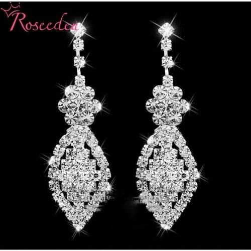 Fashion Crystal Earrings For Girl Wedding Drop Earrings Women 2018 Cute Rhinestone Dangle Earrings RE3221