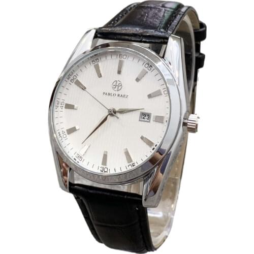 PABLO RAEZ Brand New Hot Designer Men Watch Fashion Sports Male WristWatches Leather Luxury Quartz Business Calendar Clock Gift