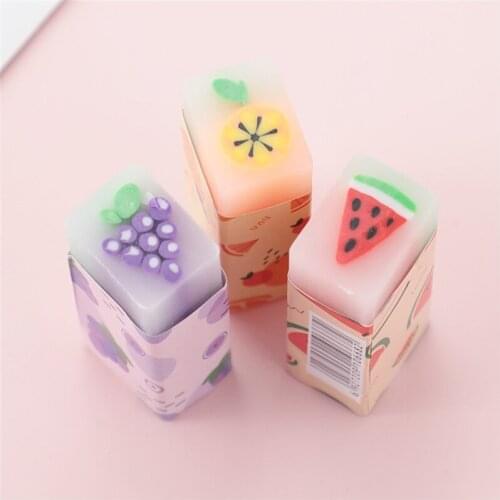 3pcs Fruite Soft Rubber Eraser Student Drawing Plasticine Pencil Eraser Art Supplies Stationery
