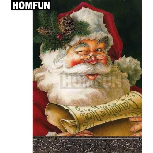 HOMFUN Full Square/Round Drill 5D DIY Diamond Painting "Santa Claus" Embroidery Cross Stitch 5D Rhinestone Decor A00219