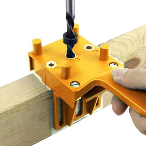6/8/10mm Pocket Wood Hole Dowelling Jig Kit Handheld DIY Woodworking Punch Locator Drill Guide Puncher for Carpentry Wood Dowel