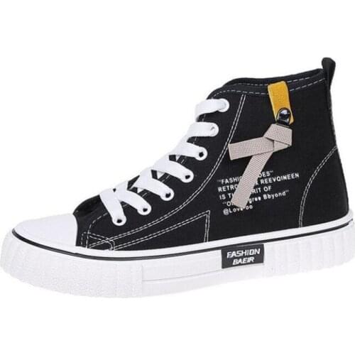 New womens sports shoes fashionable high-top fabric breathable lightweight and comfortableall-match casual shoes women