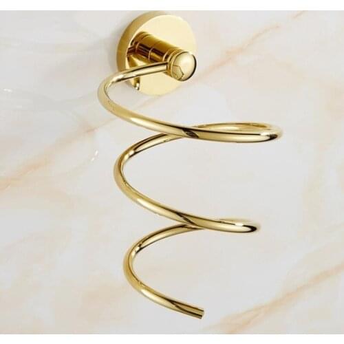 Full Copper Bathroom Shelves Hair Dryer Rack Solid Wall Hanging Bathroom Toilet Hairdressing Salon Hair Dryer Rack