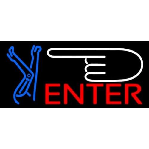 Strip Girl Enter Neon Sign Custom Handcrafted Real Glass Tube Beer Bar KTV Store Advertis Decoration Display Neon Signs 17X14"