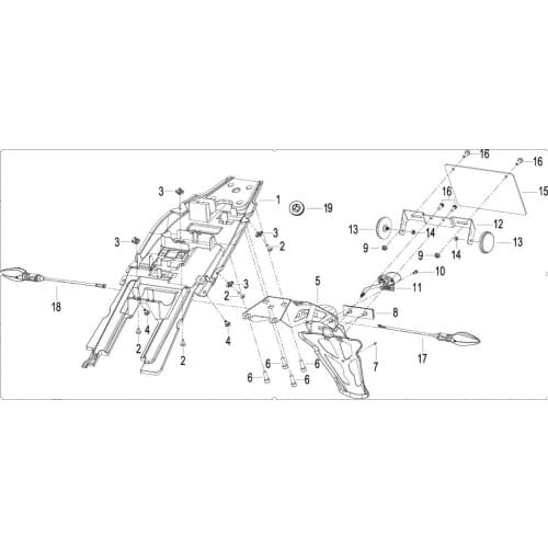 Rear fender rear turning signal page of Benelli 302G TNT 302R 300GS