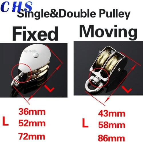 36/48/52/58/75/86mm Lifting Rope Roller Pulley Wheel Climbing Mini Pulleys Metal Sheave Zinc Alloy Katrol Wiel