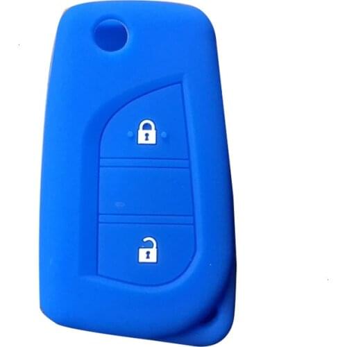 Silicone Key Cover Case Holder For Toyota Yaris RAV 4 For Peugeot 108 Car Remote Protetor Chaves 2 Button Flip Key Cover Cap Fob