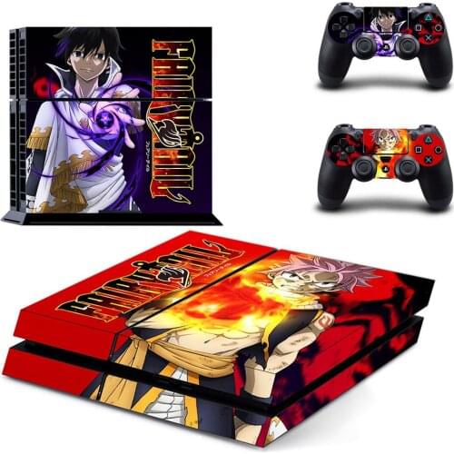 Anime Fairy Tail PS4 Stickers Play station 4 Skin Sticker Decals For PlayStation 4 PS4 Console and Controller Skins Vinyl