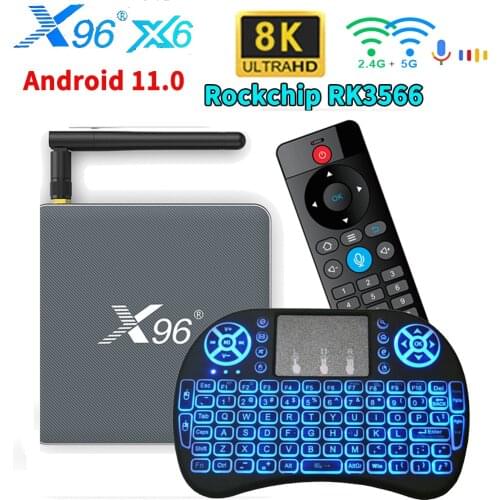 X96 X6 Smart Android 11 TV BOX RK3566 8GB 128GB Google 1000M 4K Media Player 2.4G 5G Wifi 2T2R Antenna 4G 64GB Set top Box tvbox
