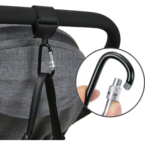 1pcs Baby Stroller Hook with Lock Metal Pram Hanger Bag Hook Stroller Accessories Baby Cart Hooks Bear Magic Stick Hooks