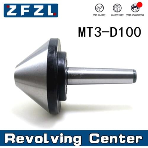 1PC MT3 D100 Umbrella Revolving Center CNC Bull nose live center Rotation Top For Lathe Machine Rotary Center